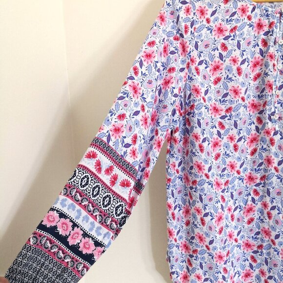 NWOT Talbots Boho Floral Tunic Top Size L - Picture 3 of 5